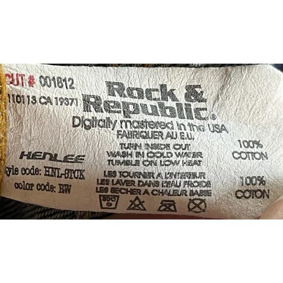 Rock & Republic Womens Henlee Jeans 38 (37.5) Medium Wash Button Fly Flaw - Picture 7 of 16
